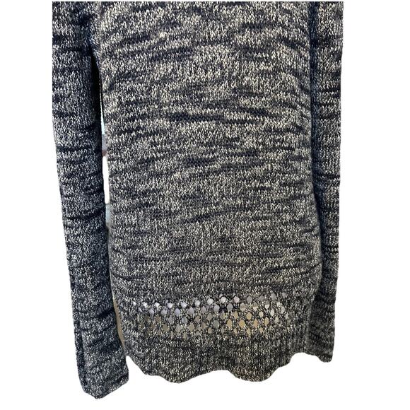 Women Marble Blue Knit Sweater Coastal Nautical Beach Sailor Casual Westport M - Picture 10 of 13